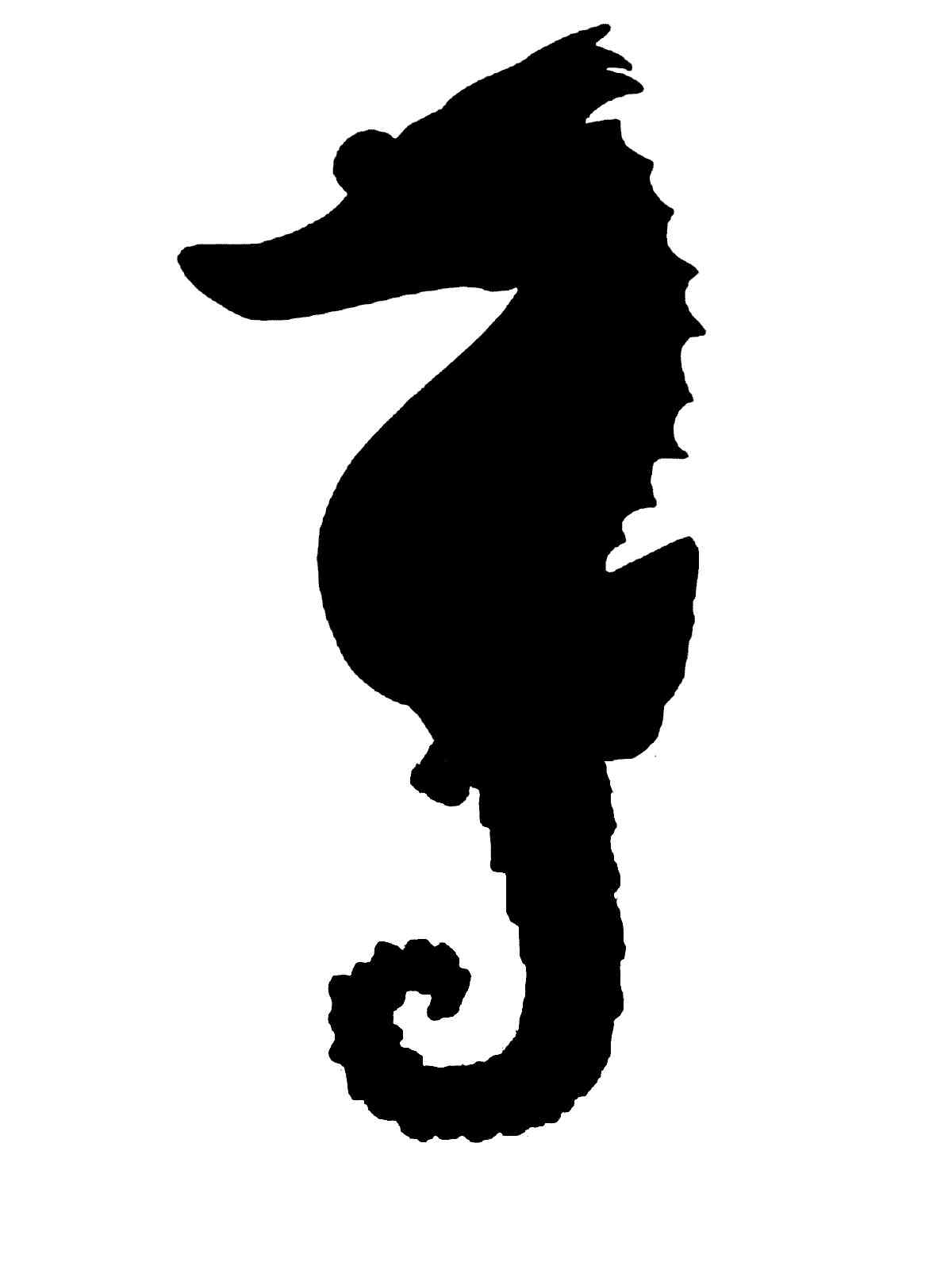 Картинка трафареты морского конька раскраска