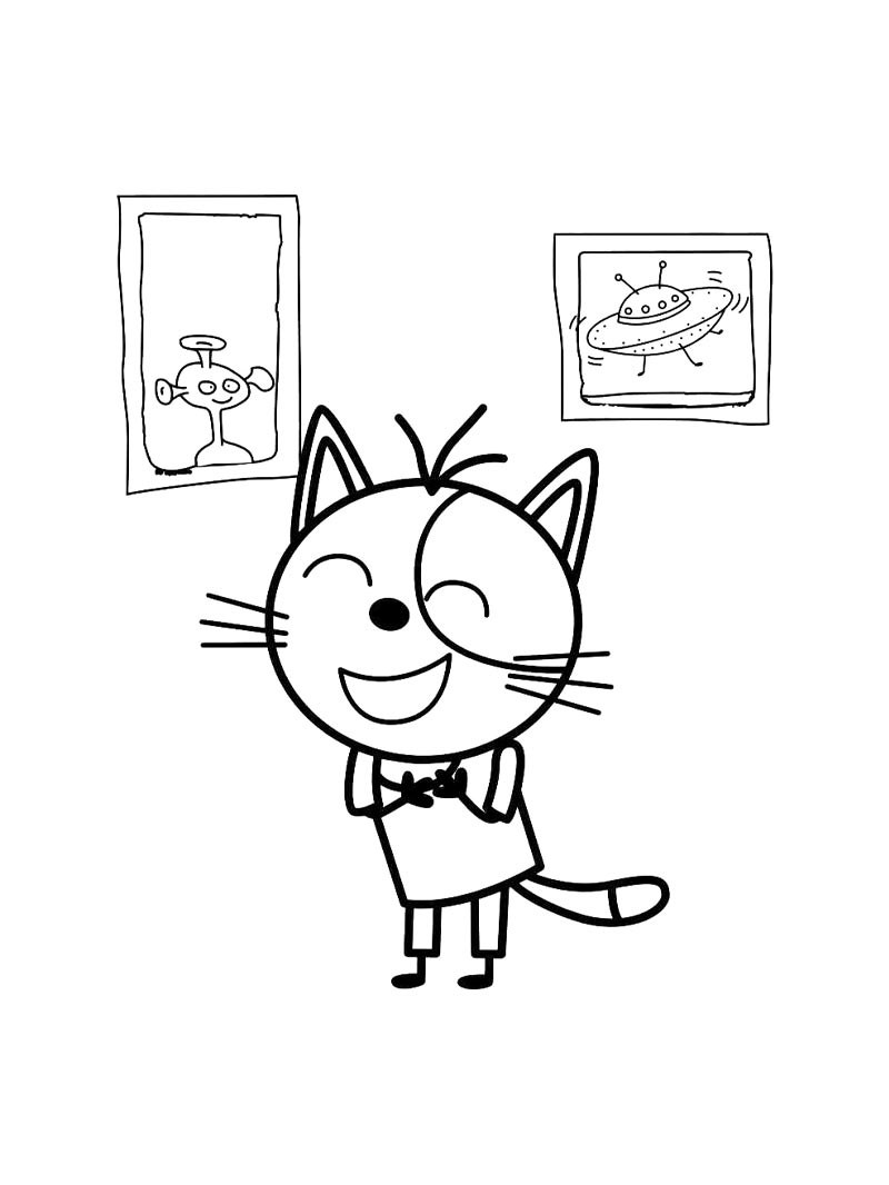 Картинка три кота раскраска 6