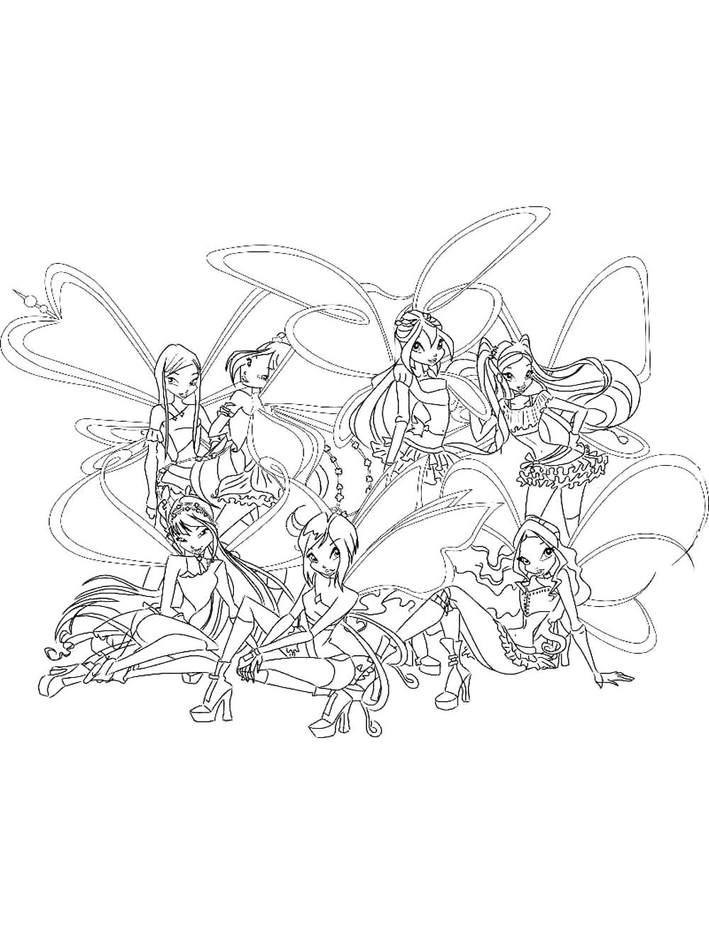 Картинка винкс (winx) раскраска 10