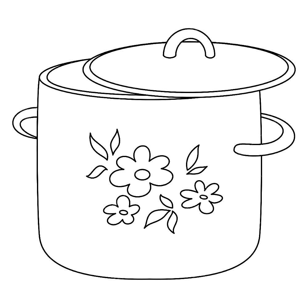 Кастрюля с цветами