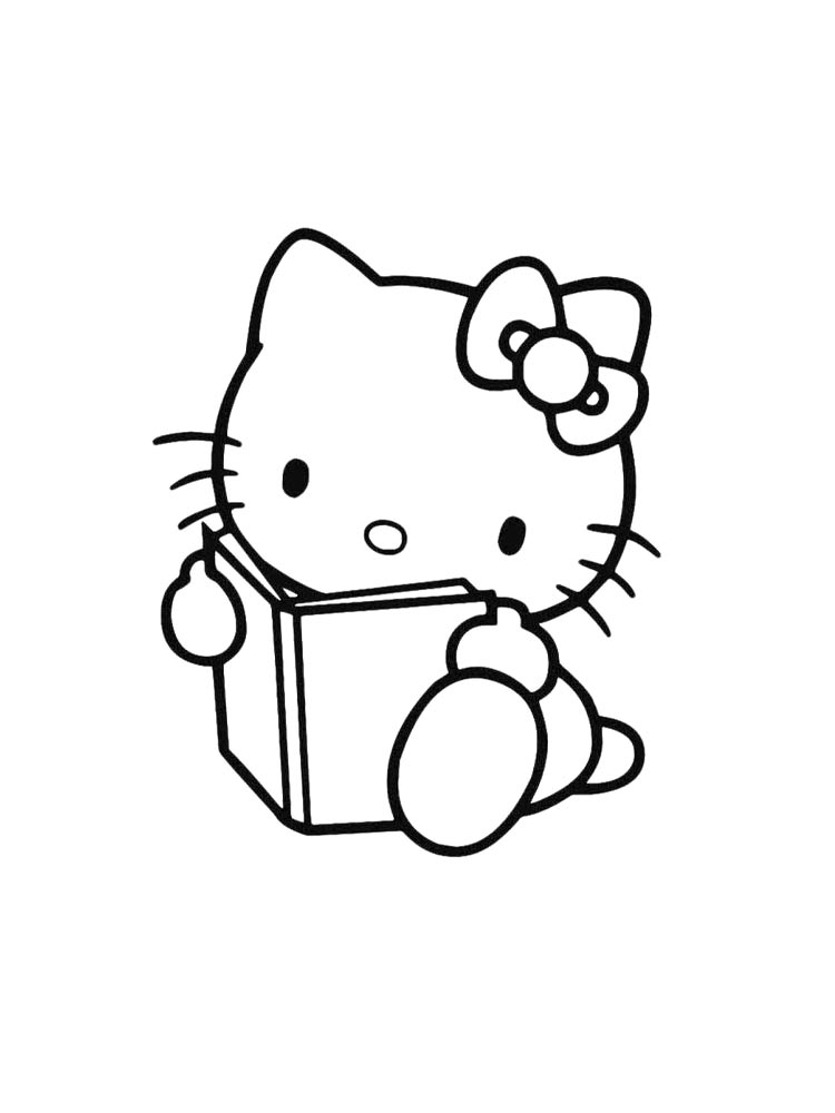 Хелло Китти читает книгу