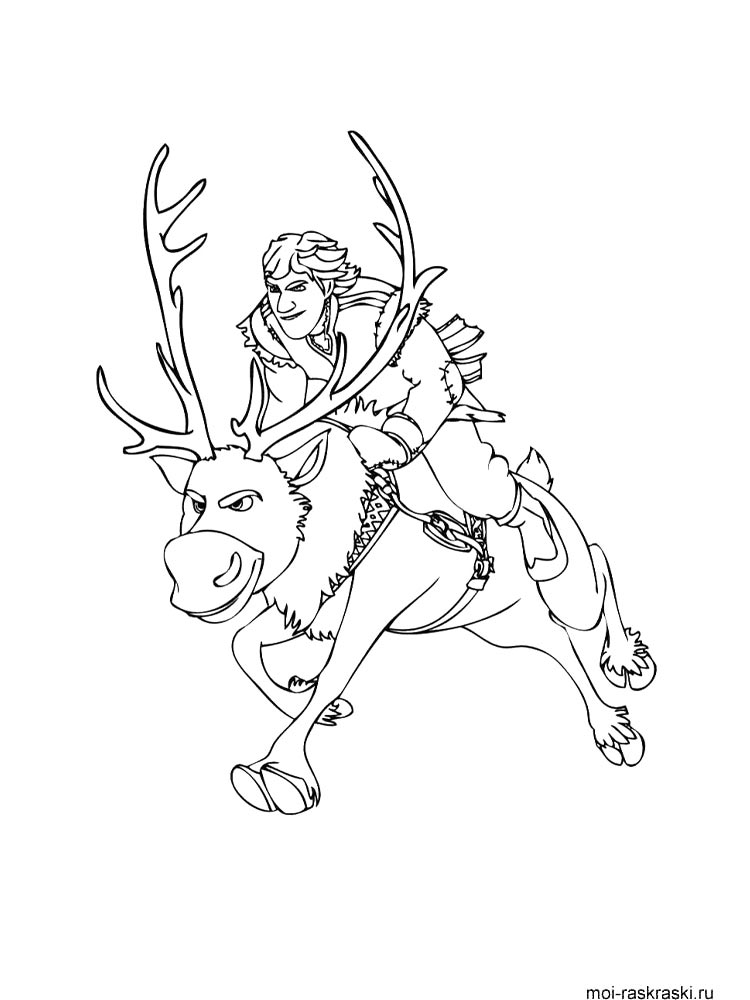 Холодное сердце черно-белая раскраска 10