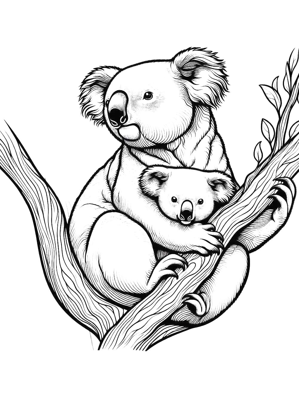 Коала для раскрашивания 4