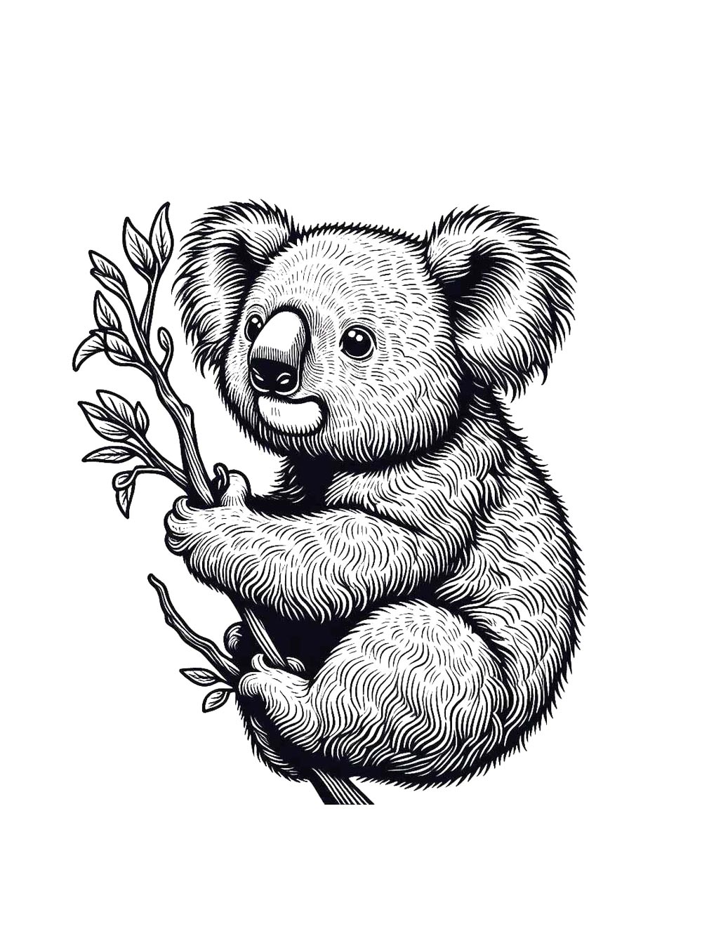 Коала картинка для раскрашивания 3