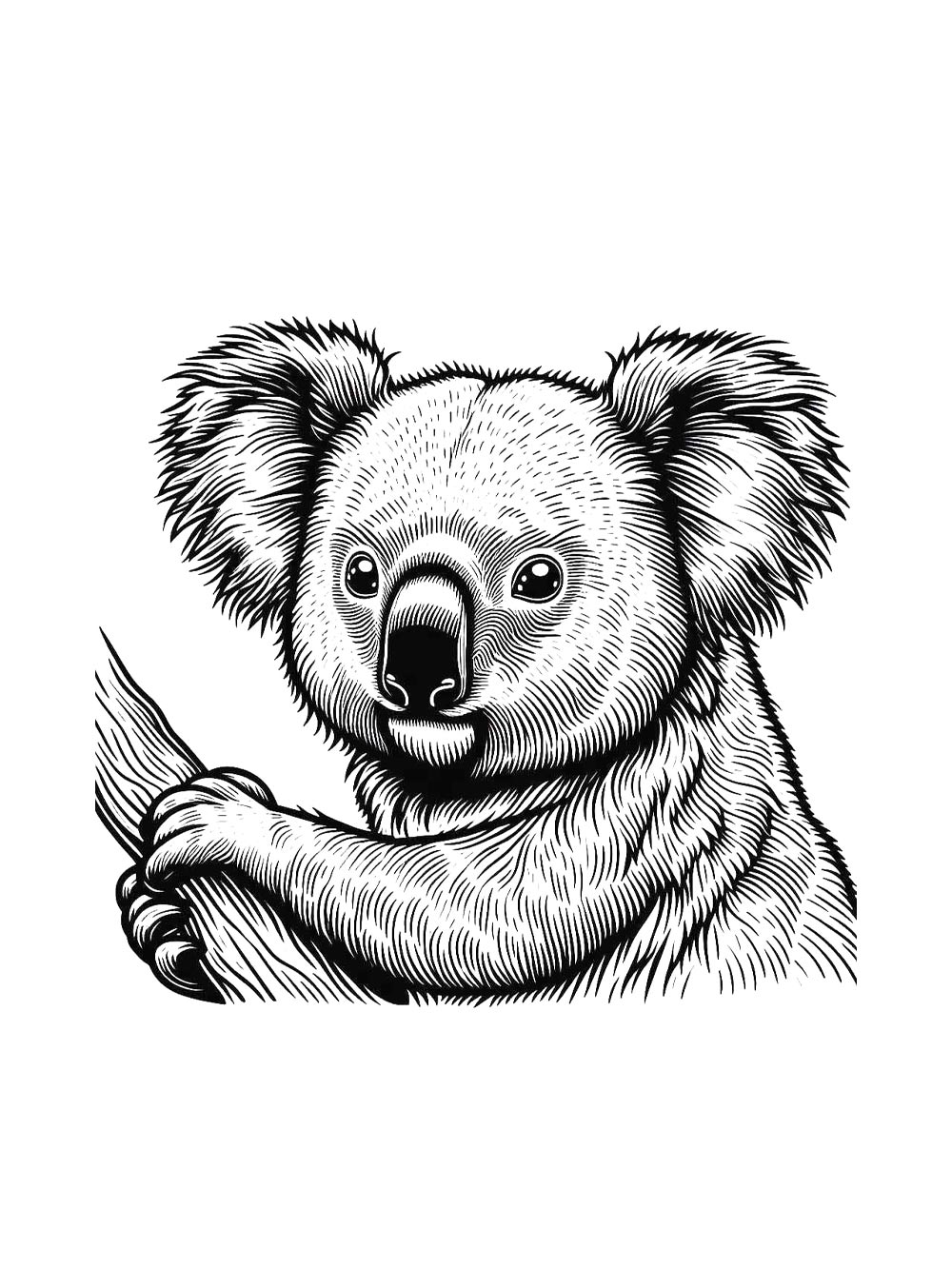 Коала картинка для раскрашивания 4