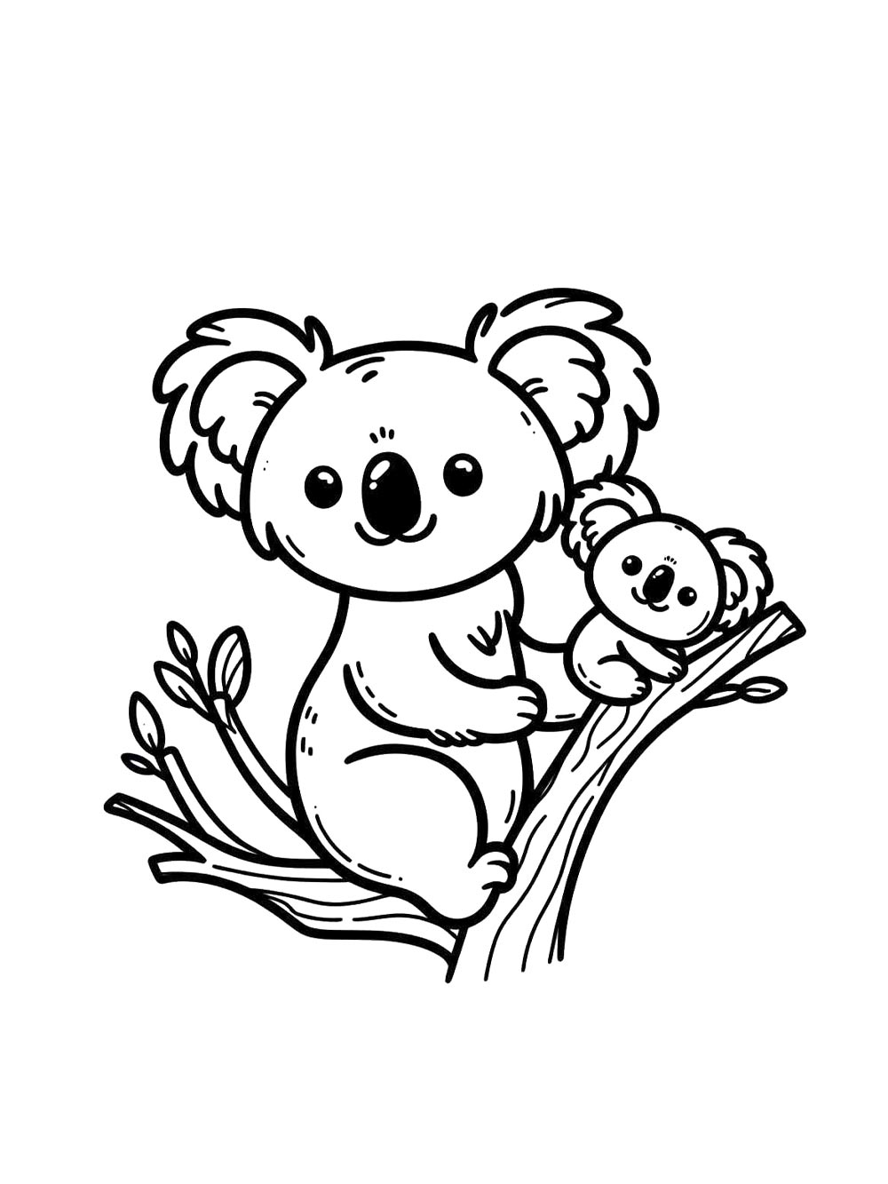 Коала раскраска для детей 3