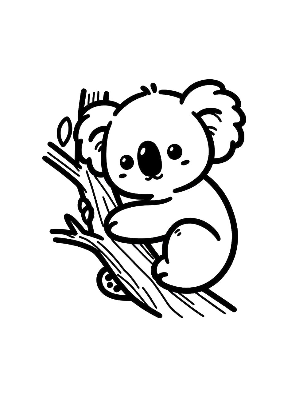 Коала раскраска для детей 4