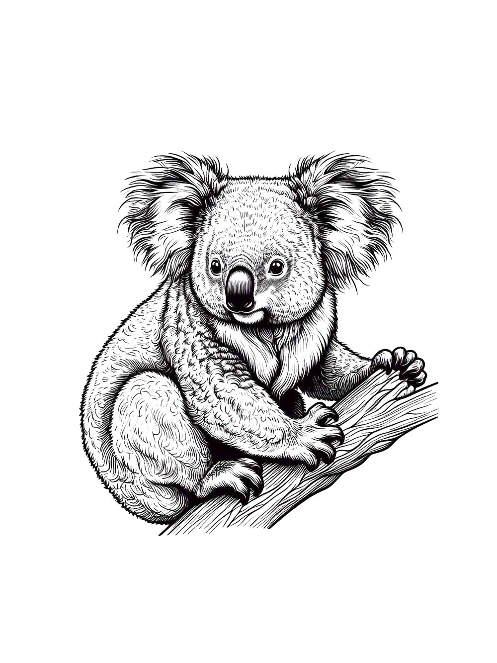 Коала раскраска для детей 5