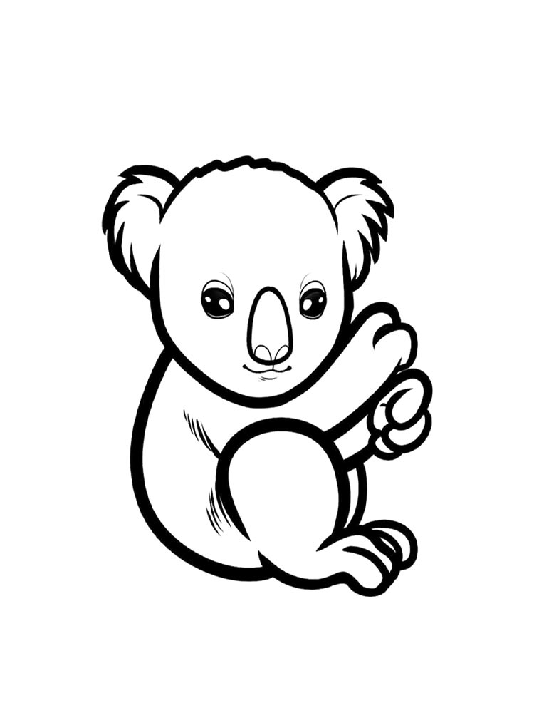 Коала рисунок для раскрашивания 2