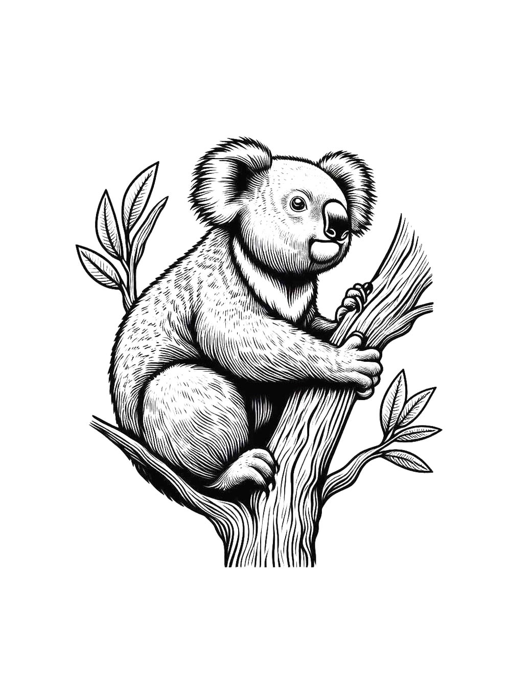 Коала рисунок для раскрашивания 5