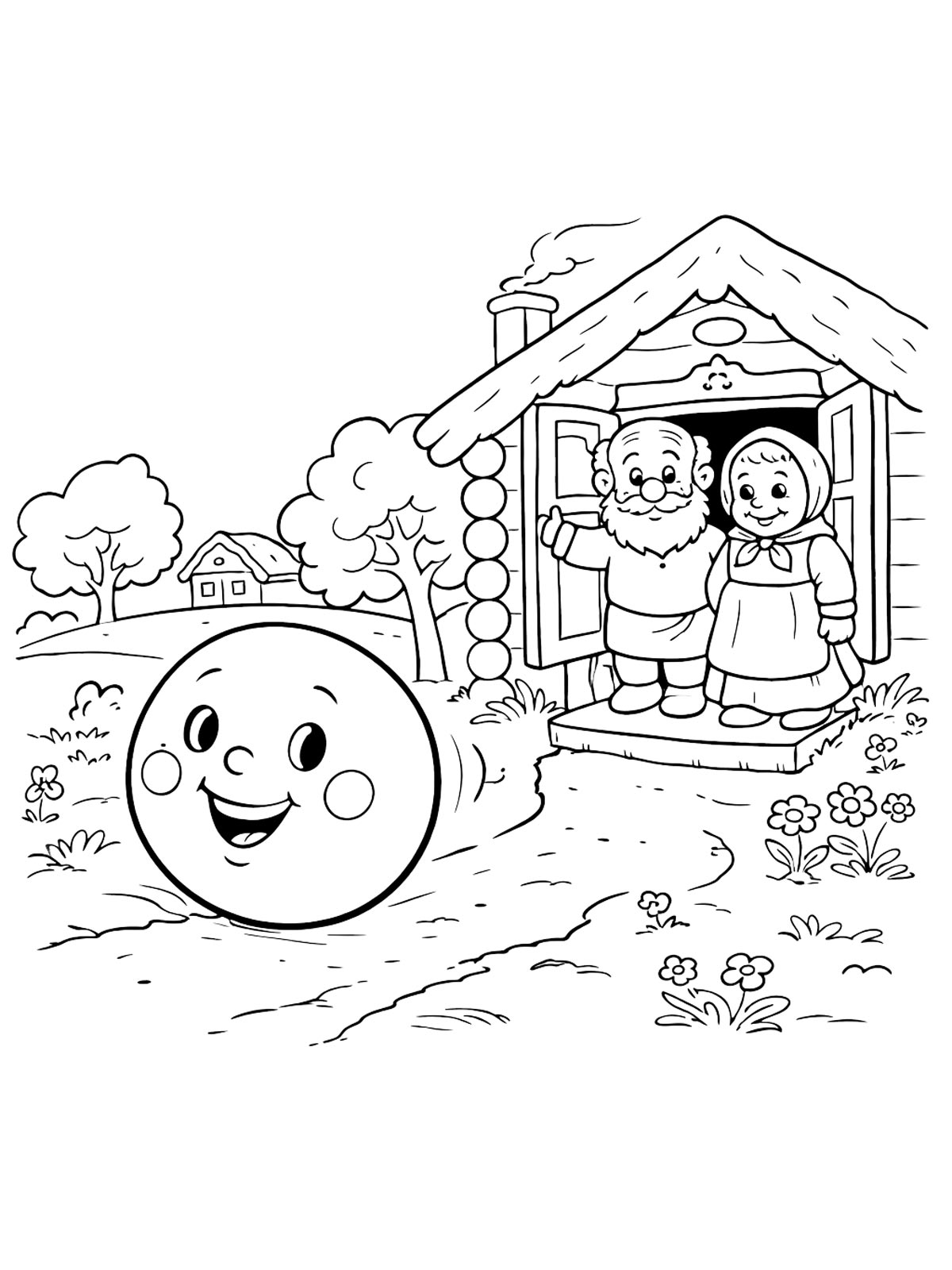 Колобок для раскрашивания 2