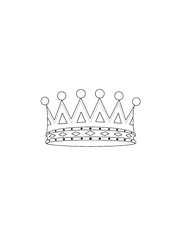 Корона черно-белая раскраска