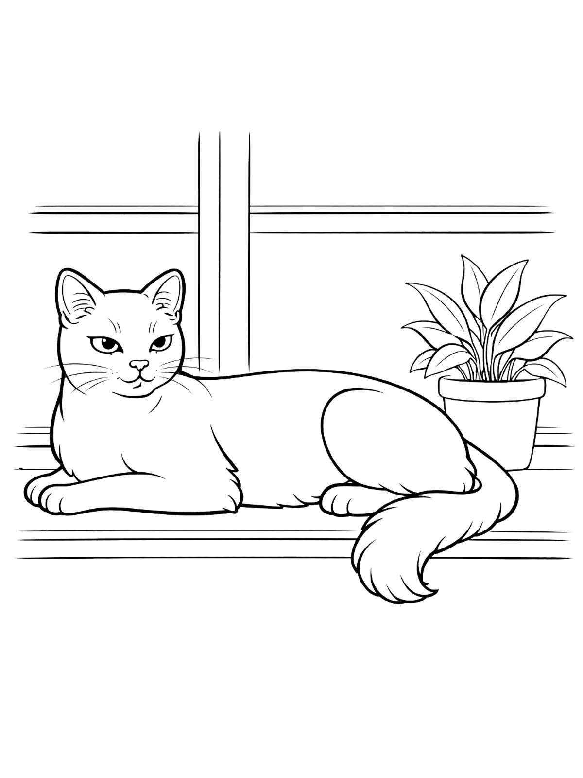 Кошечка на подоконнике