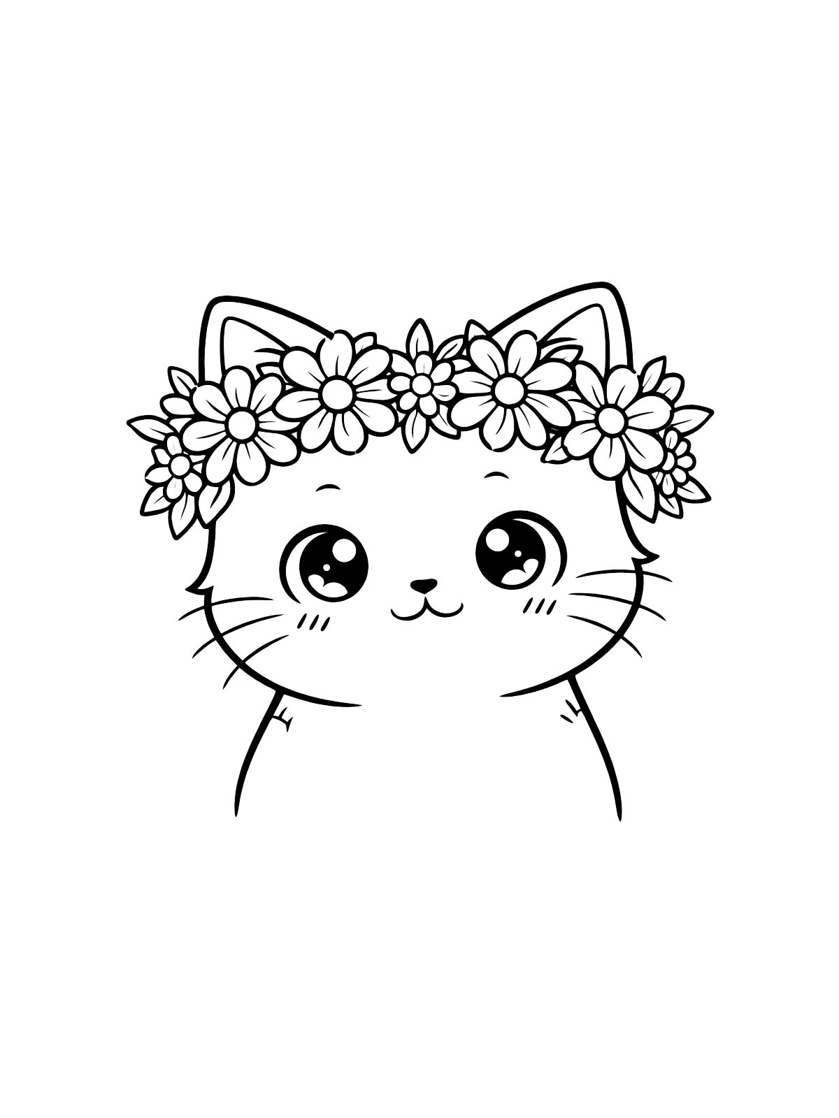 Кошечка с цветочным венком