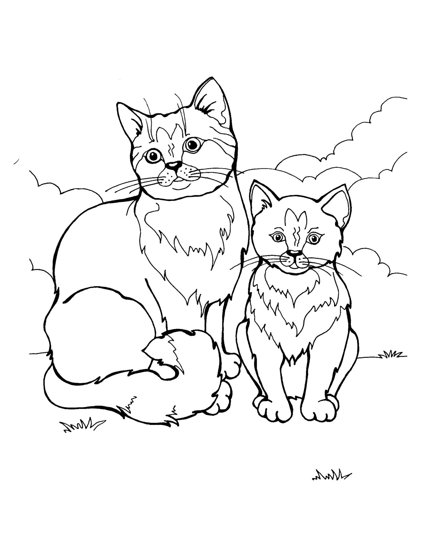 Кошка с котенком