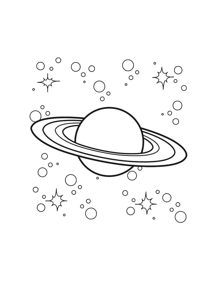 Космос рисунок для раскрашивания