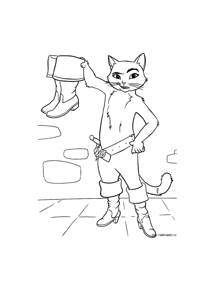Кот черно-белая раскраска 10