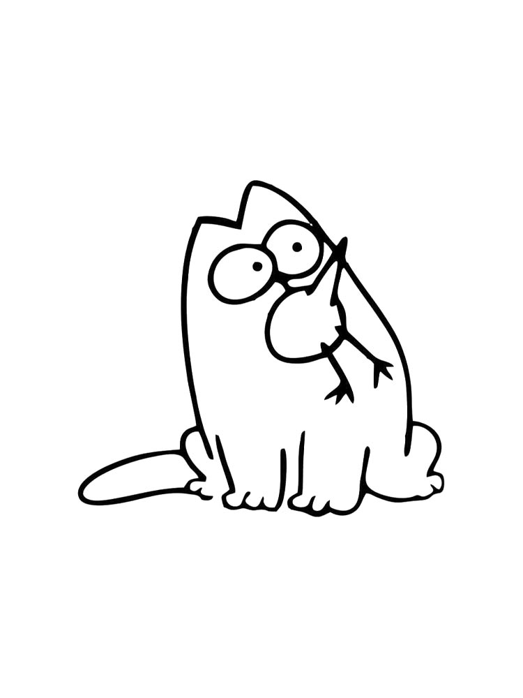 Кот черно-белая раскраска 11