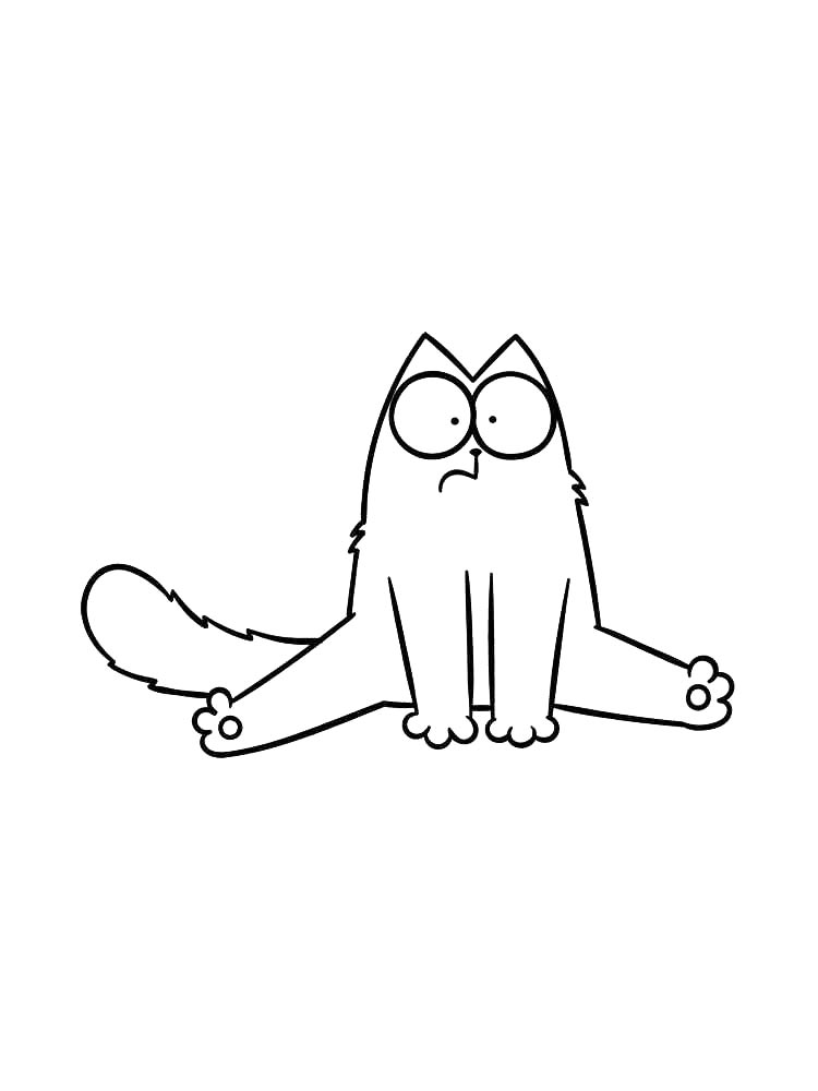 Кот черно-белая раскраска 12