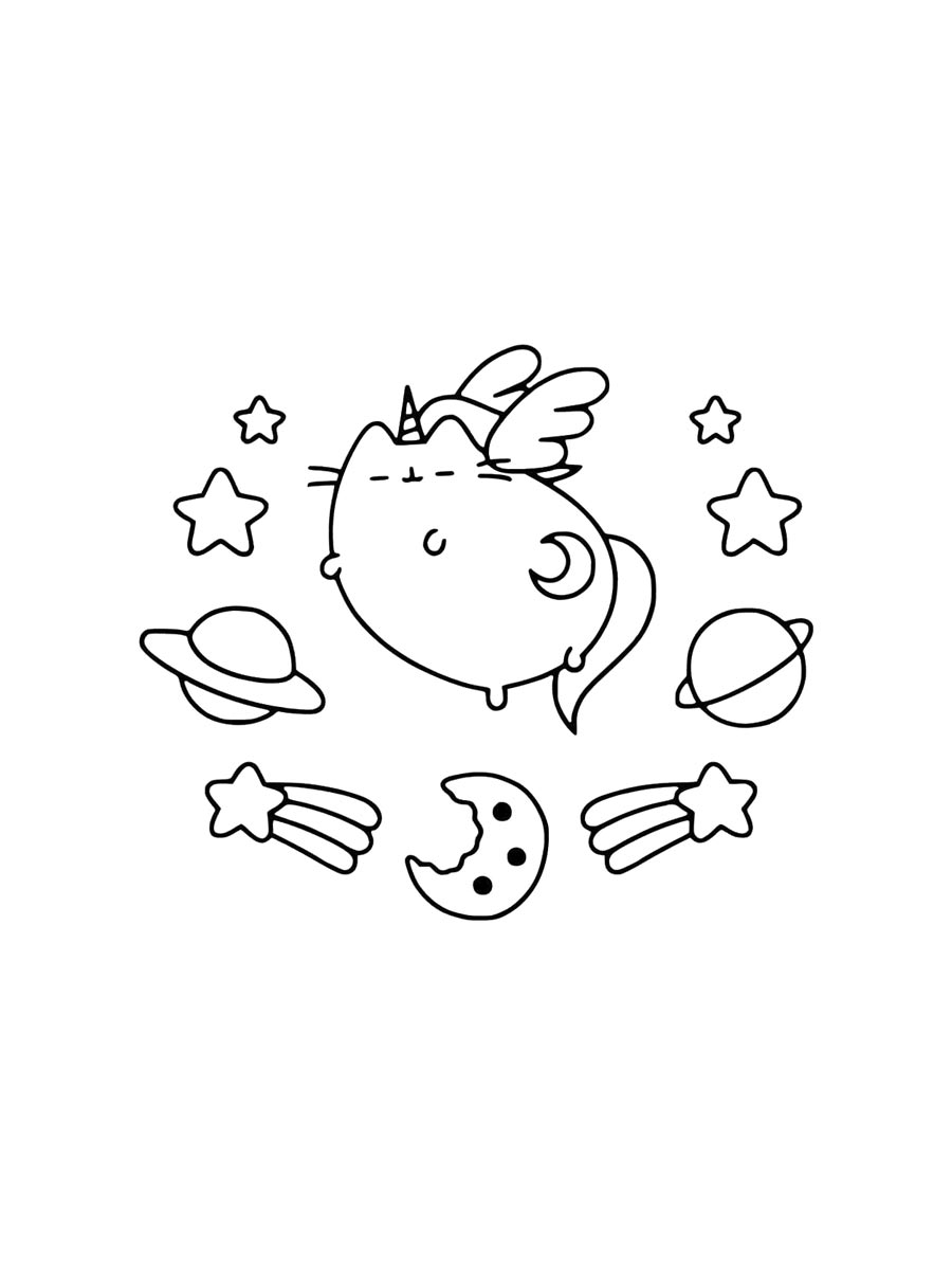 Кот картинка для раскрашивания 4