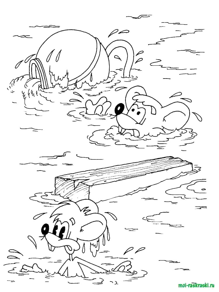 Кот леопольд картинка для раскрашивания 2