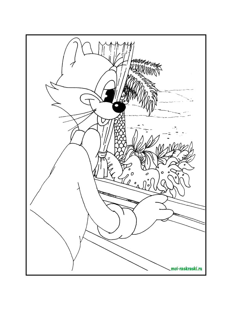 Кот леопольд раскраска для детей 4