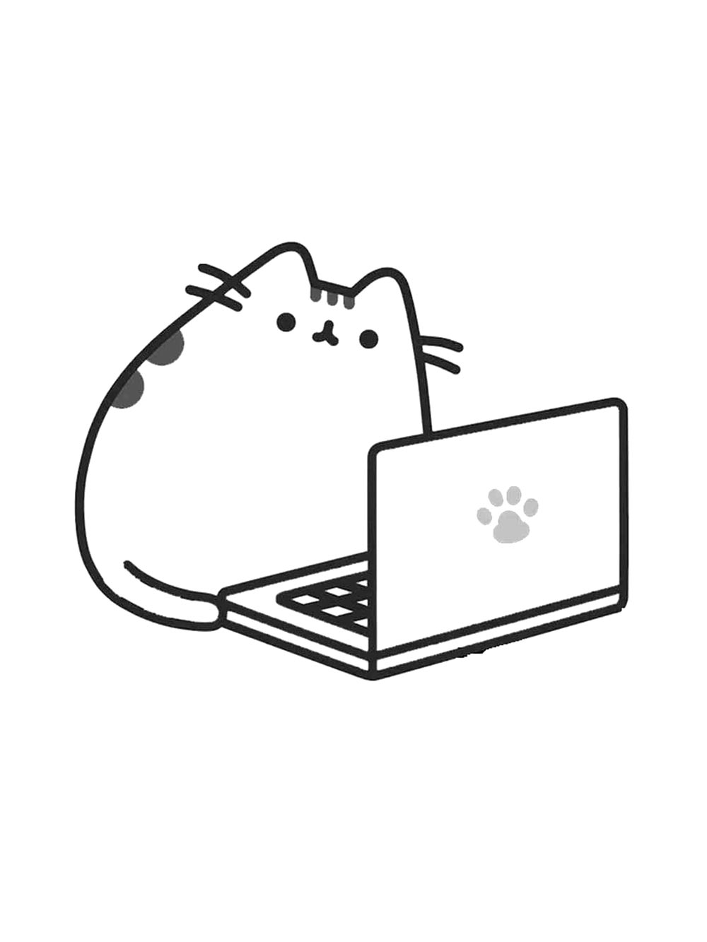 Кот Пушин с ноутбуком