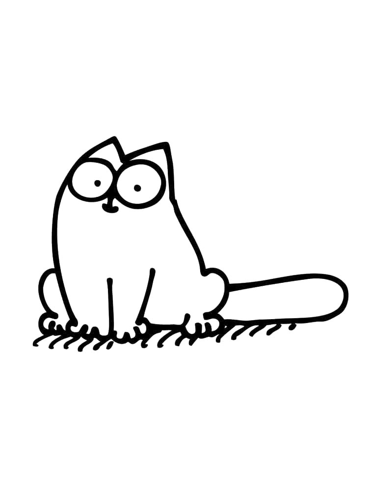 Кот раскраска для детей 12