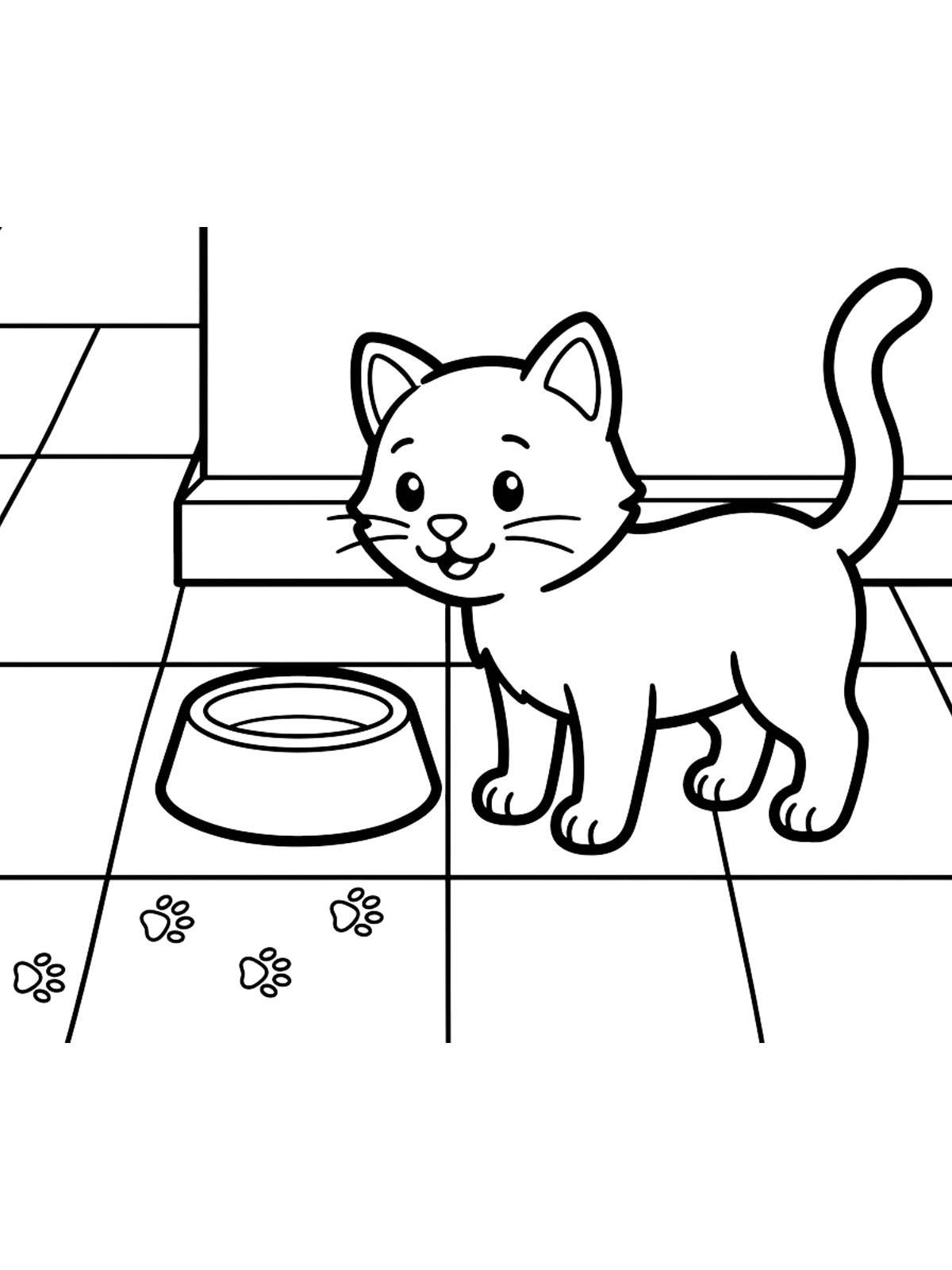 Кот у миски
