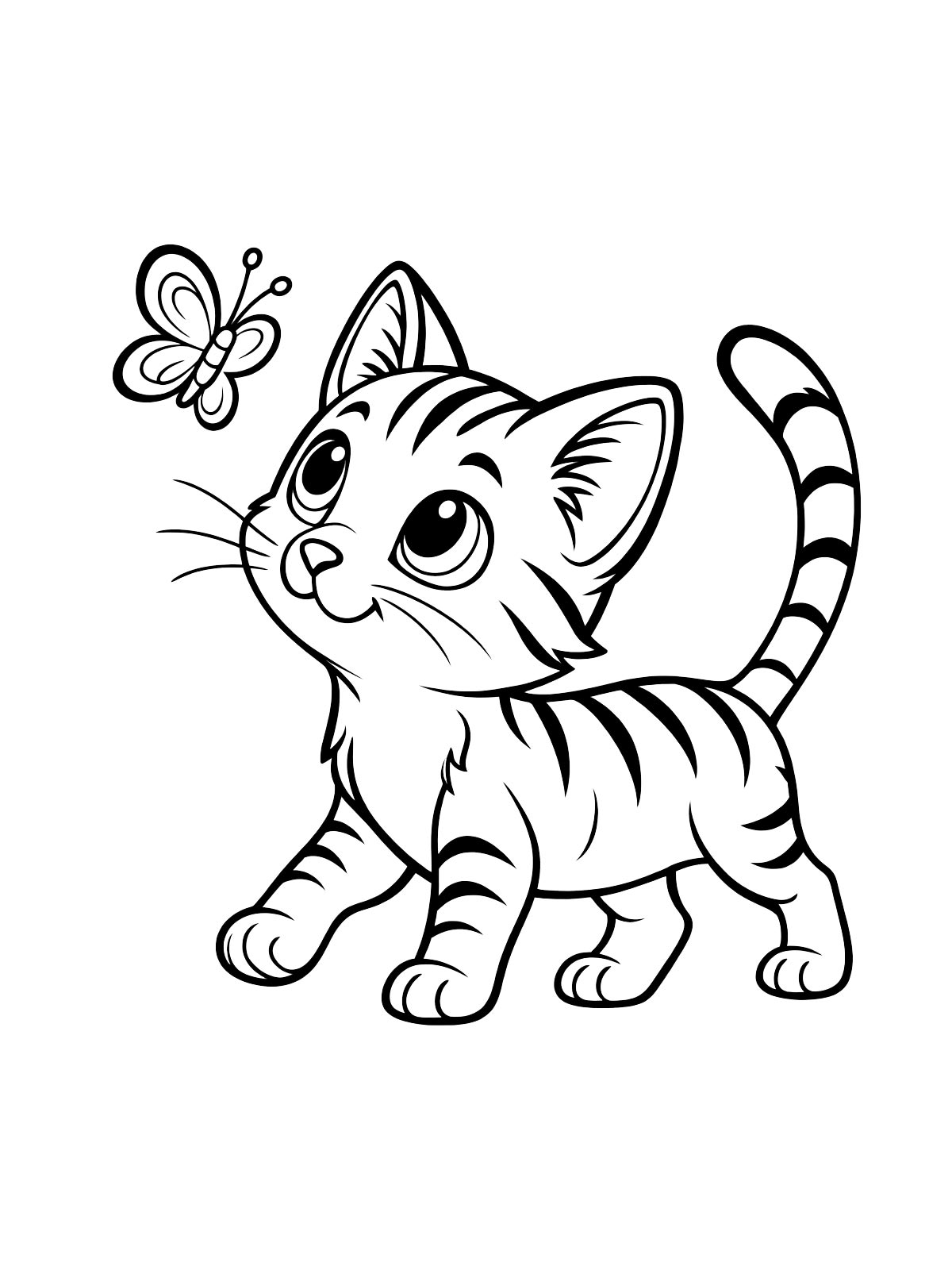 Котенок и бабочка