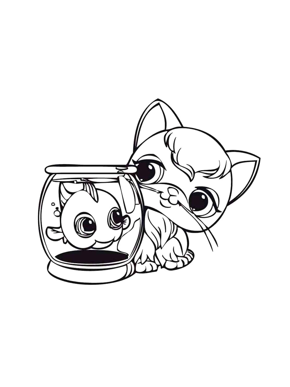 Котенок и рыбка