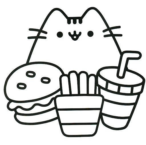 Котик с едой