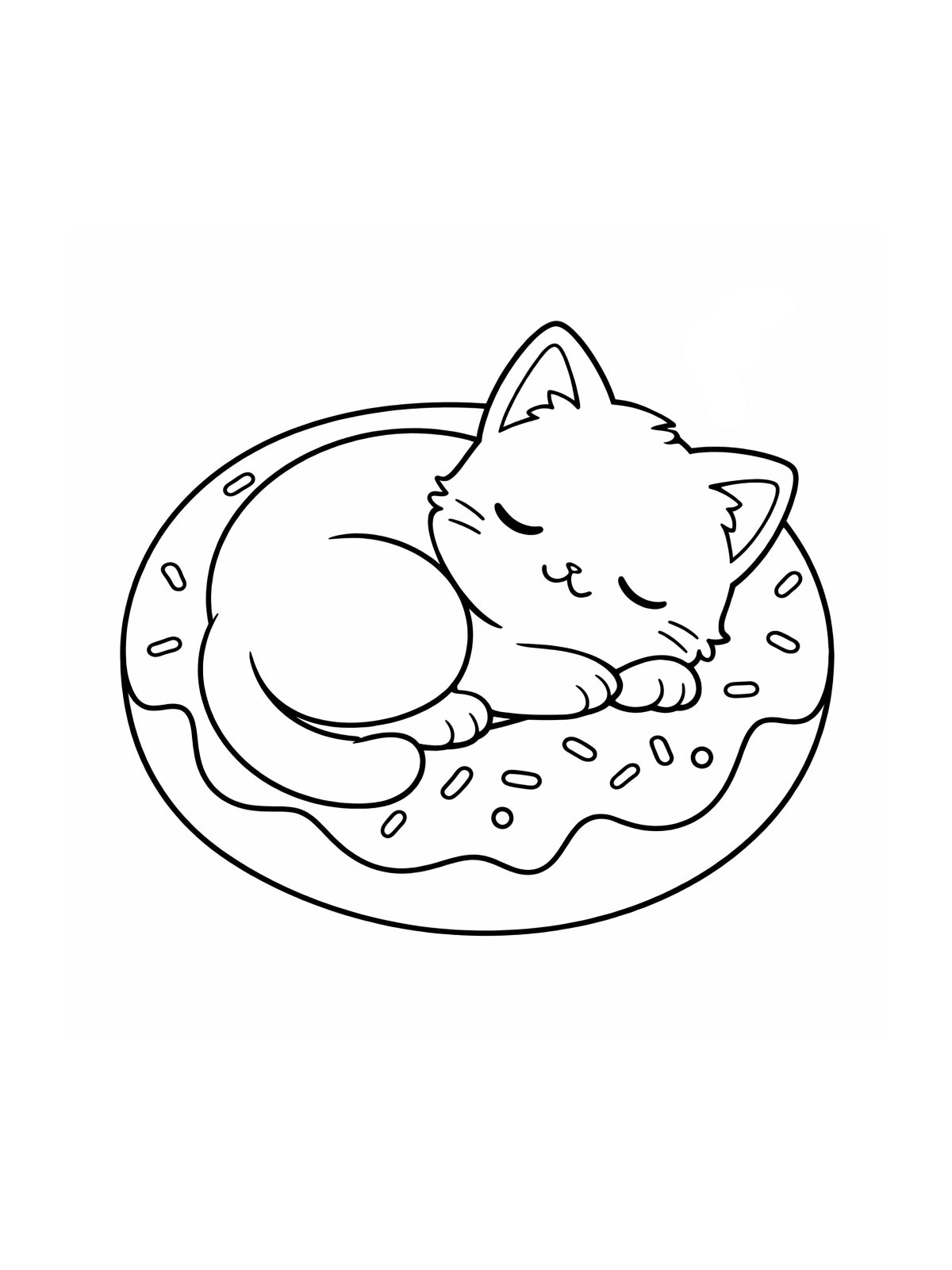 Котик спит на пончике