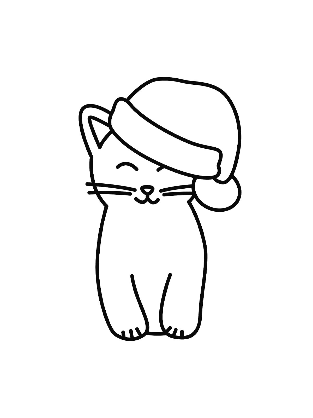 Котик в шапке Санты