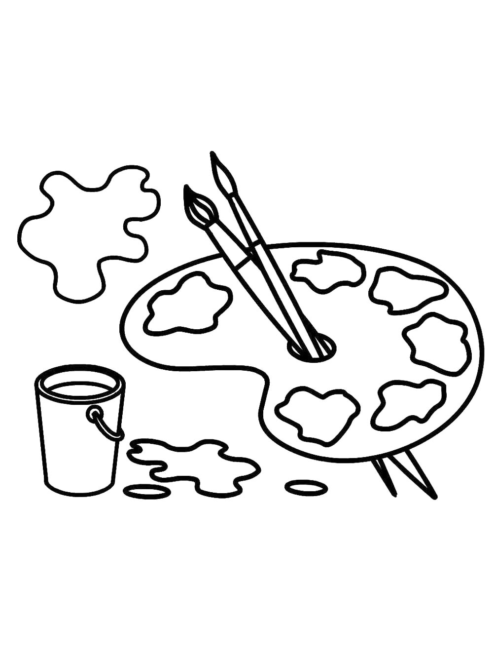 Краски с кисточками