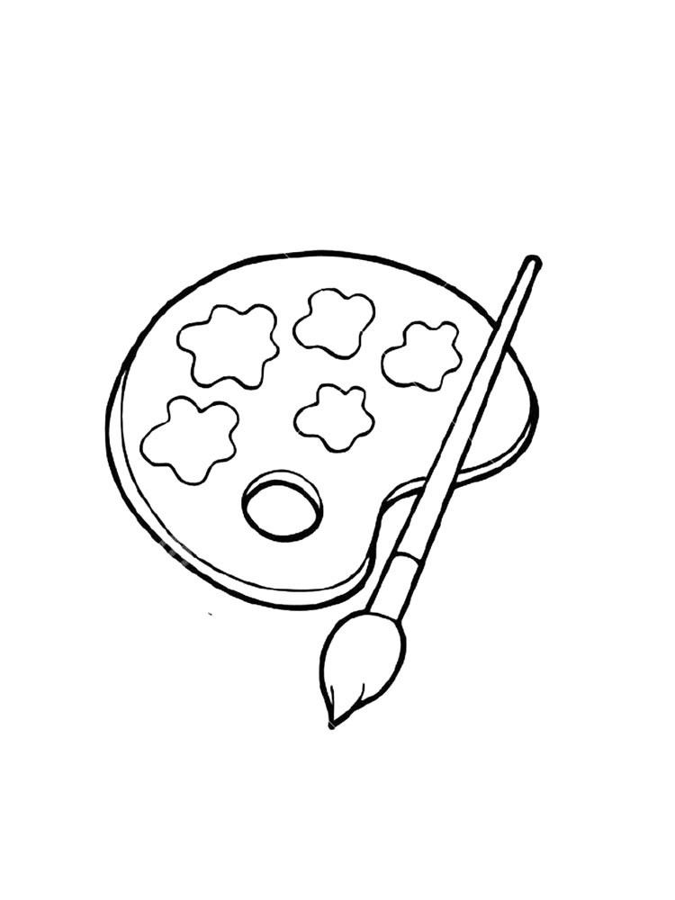 Краски с кисточкой