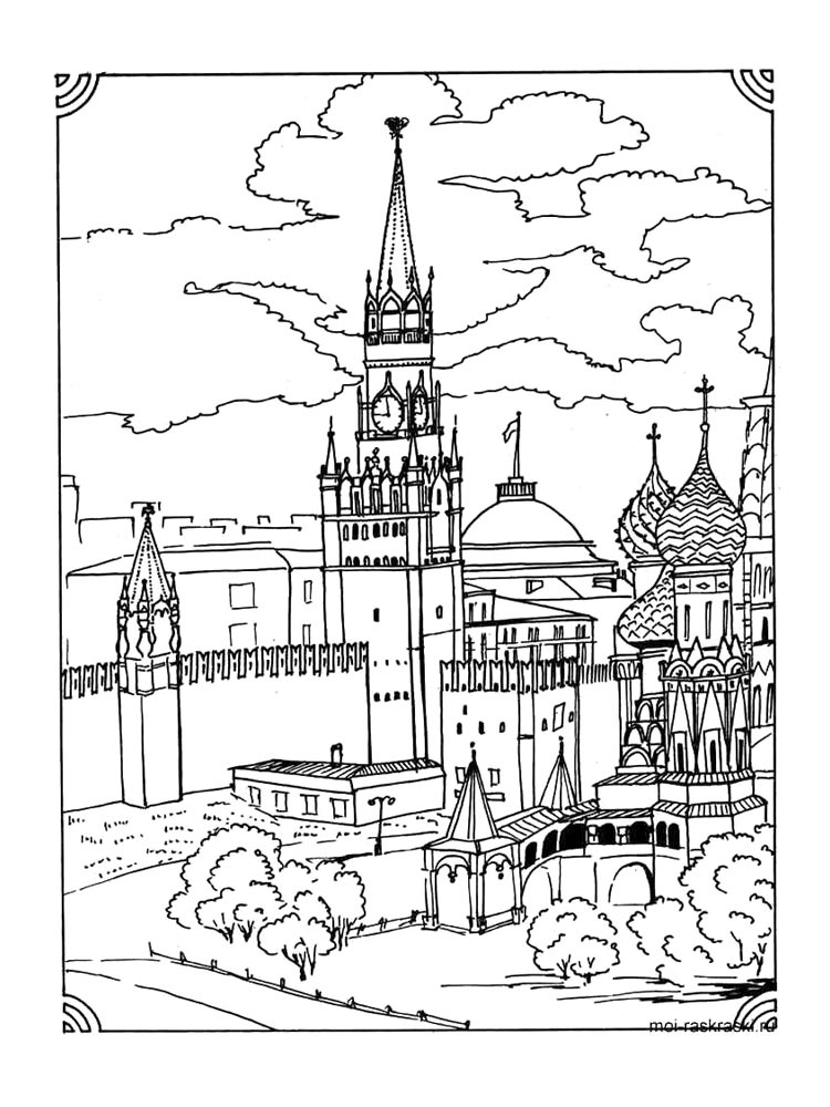 Кремль картинка для раскрашивания