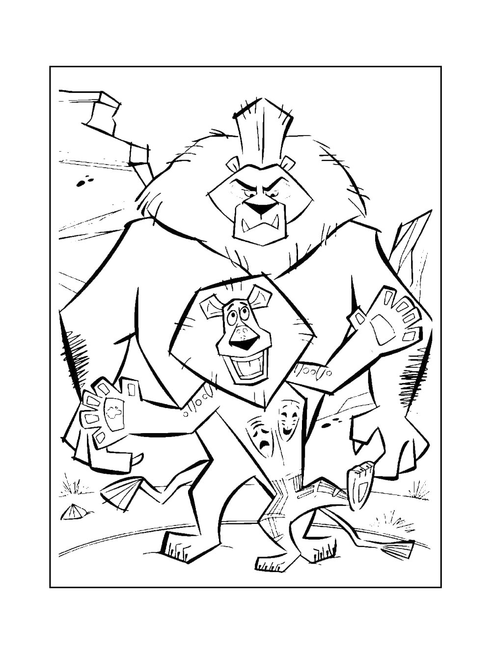 Мадагаскар для раскрашивания 2