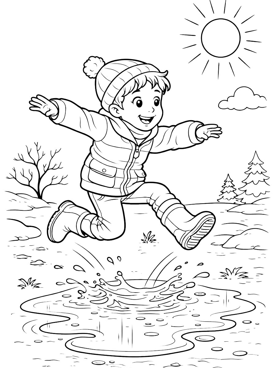 Мальчик прыгает