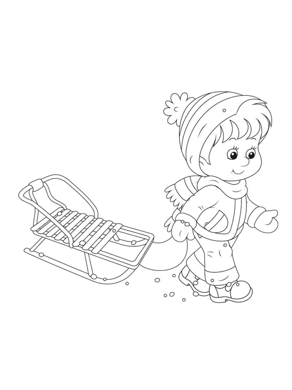 Мальчик с санками
