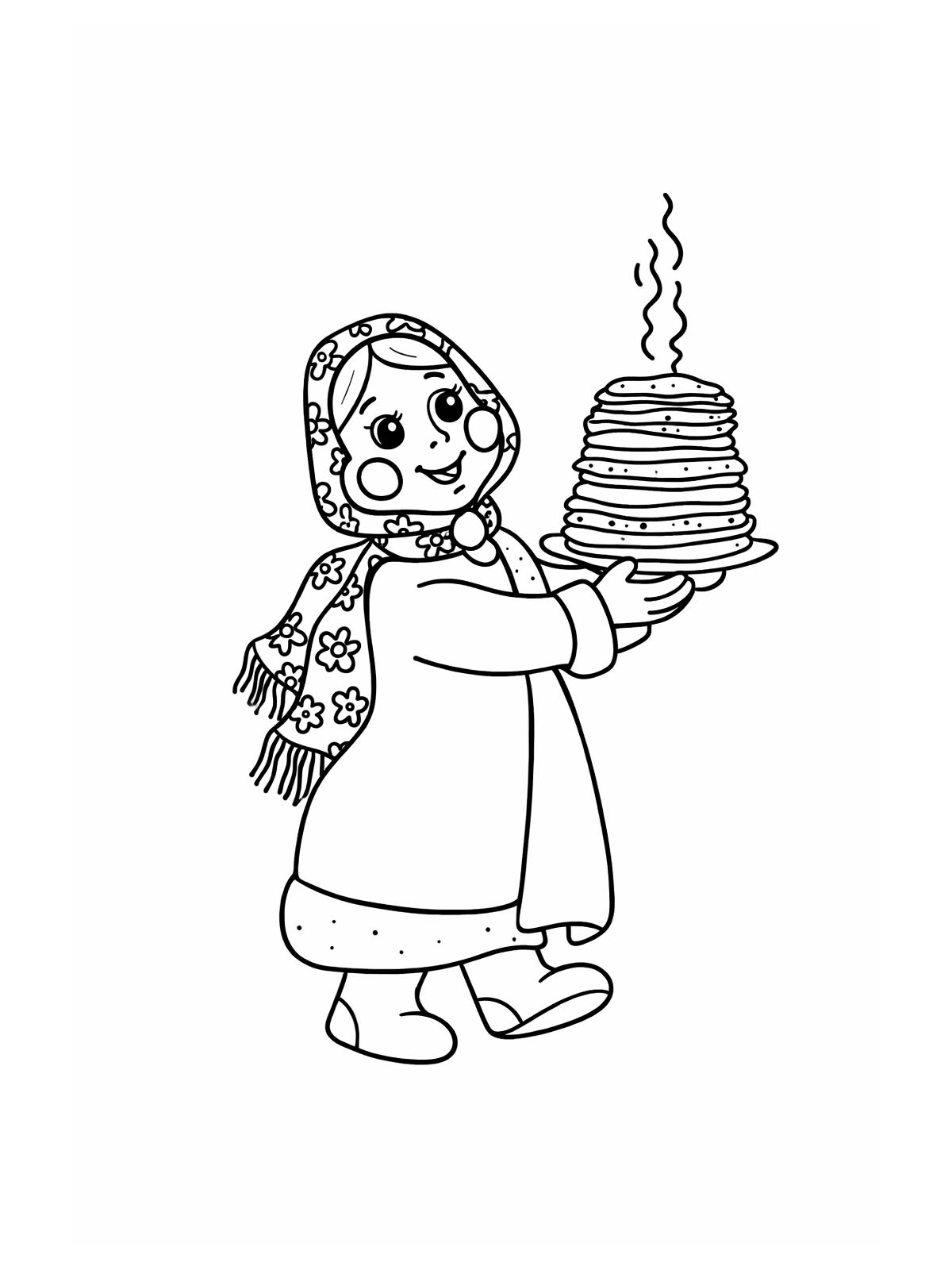 Масленица раскраска для детей 2