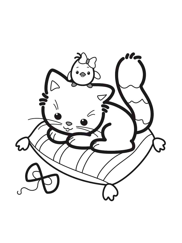 Милый котик на подушке 2