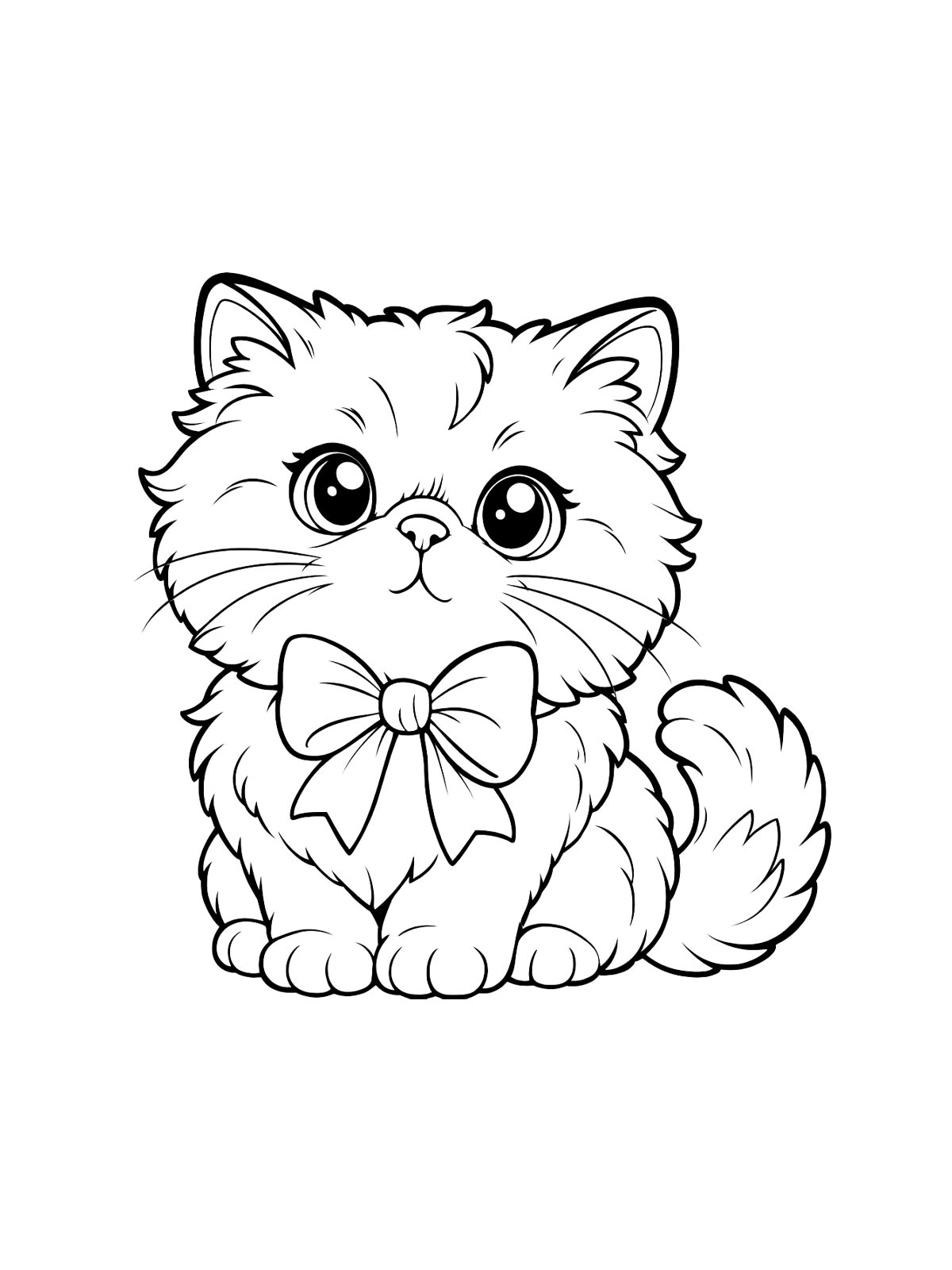Милый котик с бантом