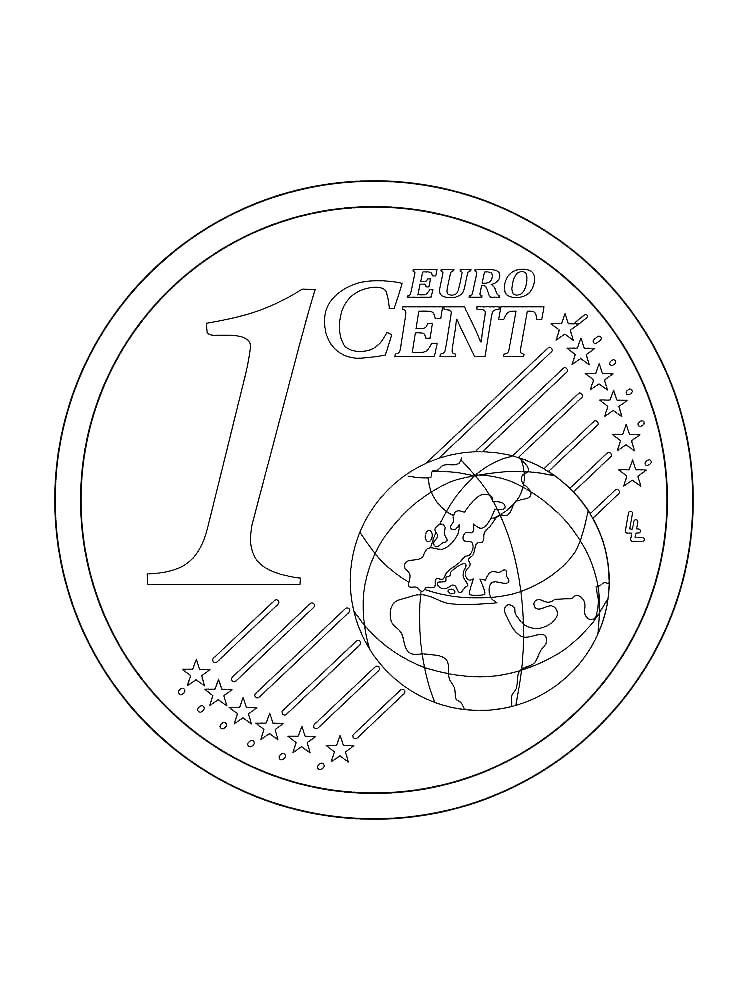 Монета 1 евро цент