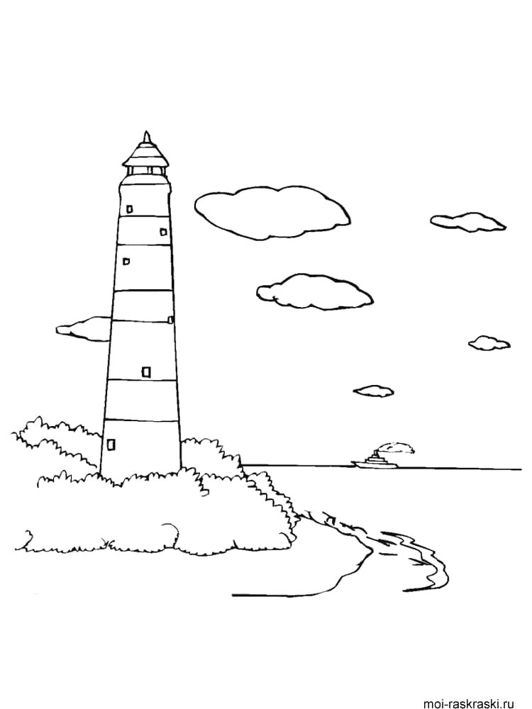 Море картинка для раскрашивания