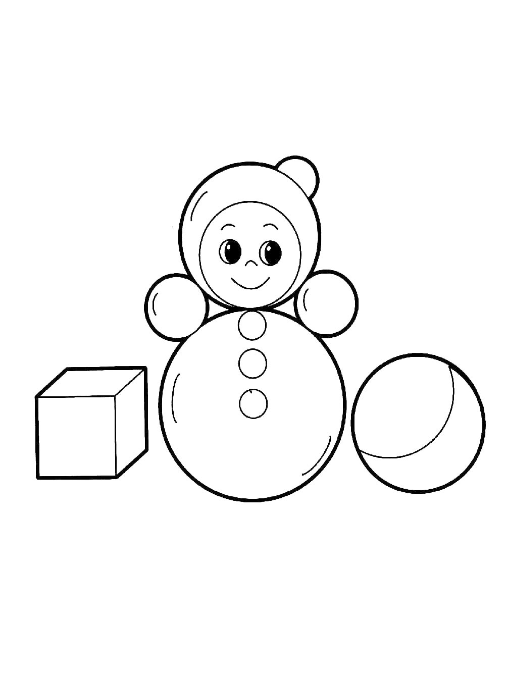 Неваляшка с мячиком и кубиком