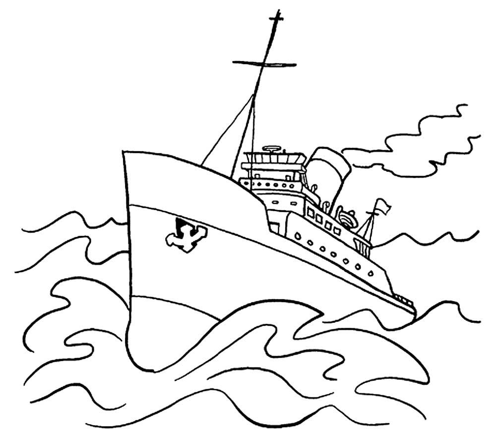 Пароход в море