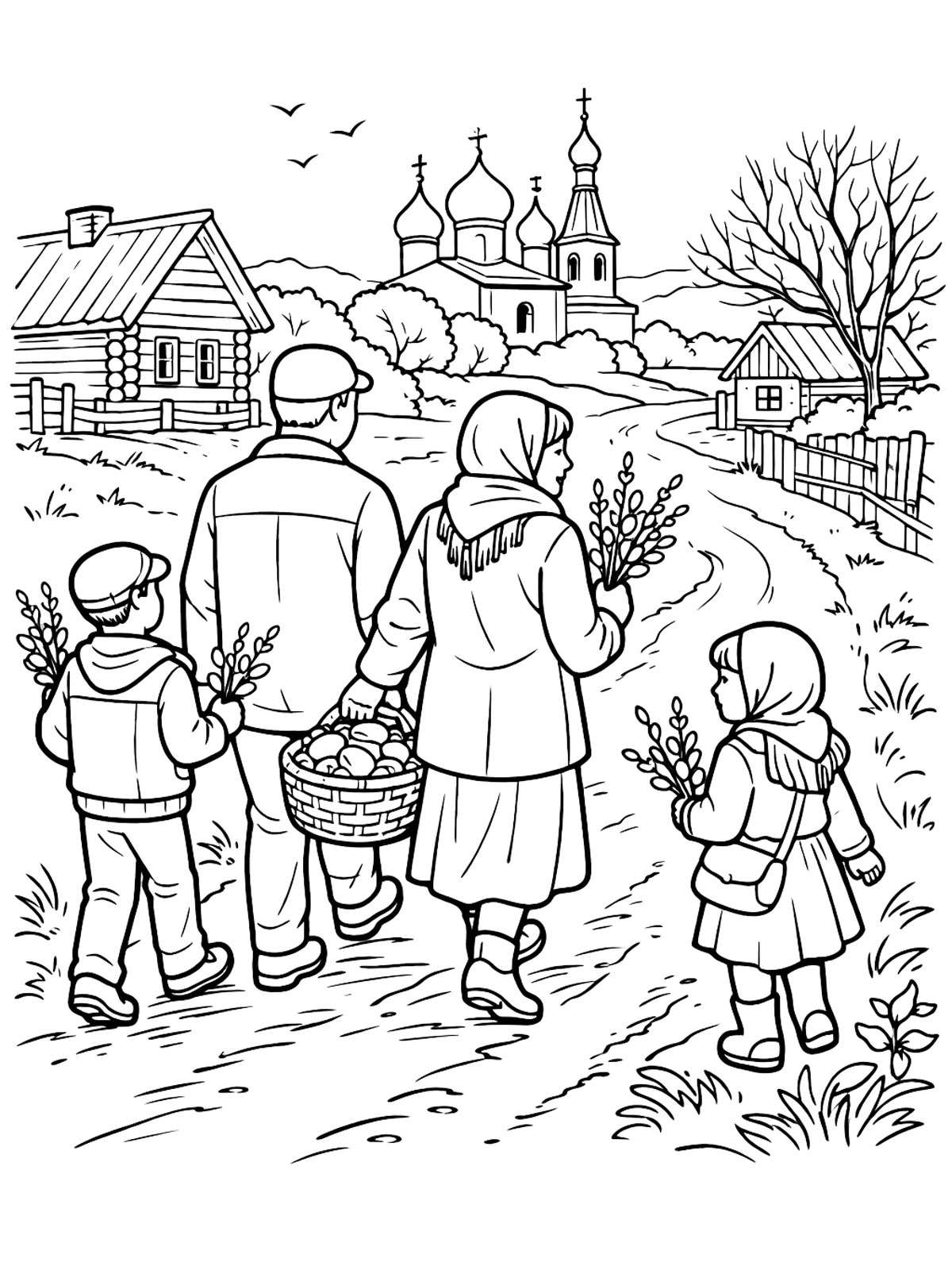 Пасха для раскрашивания 4