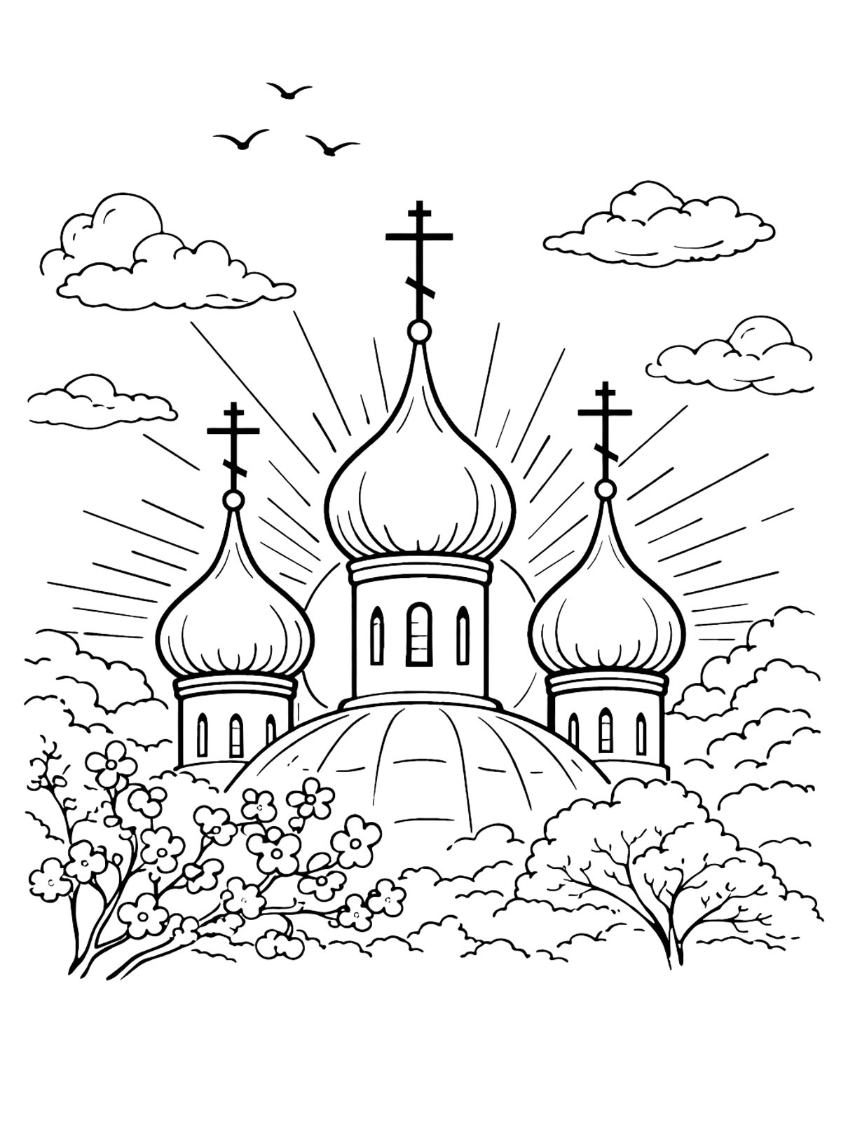 Пасха картинка для раскрашивания