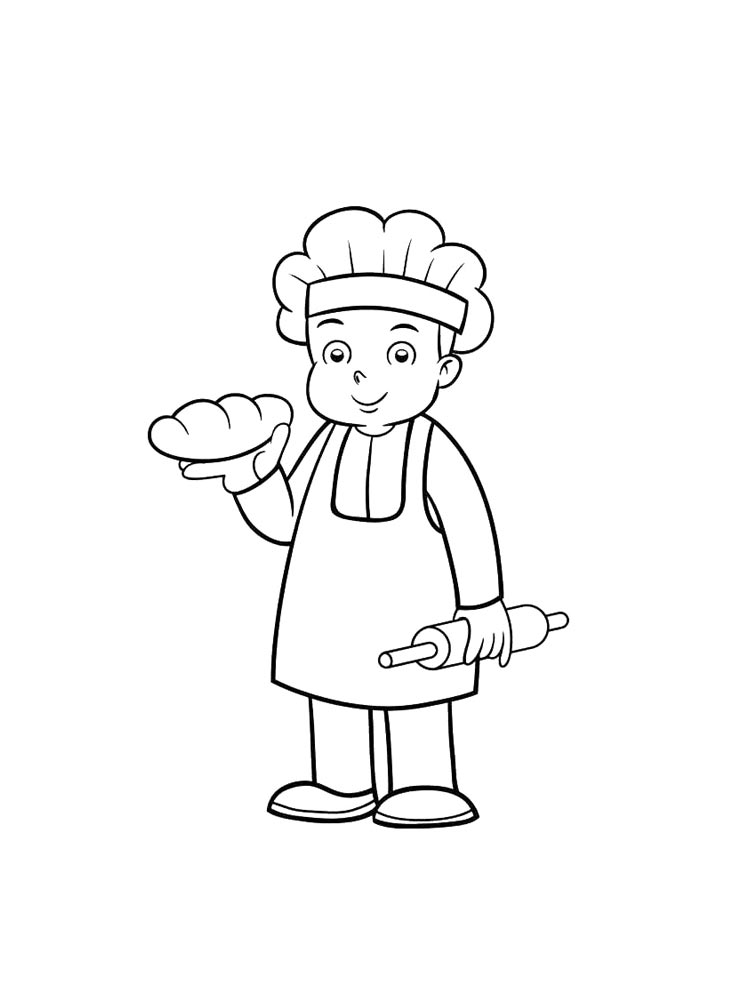 Пекарь с хлебом